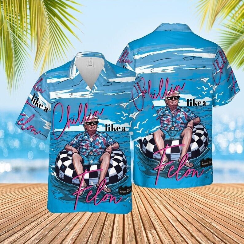 Donald Trump 3D Hawaiian Button Down Shirt for Men, Sizes S to 5XL, Bold and Unique Design.