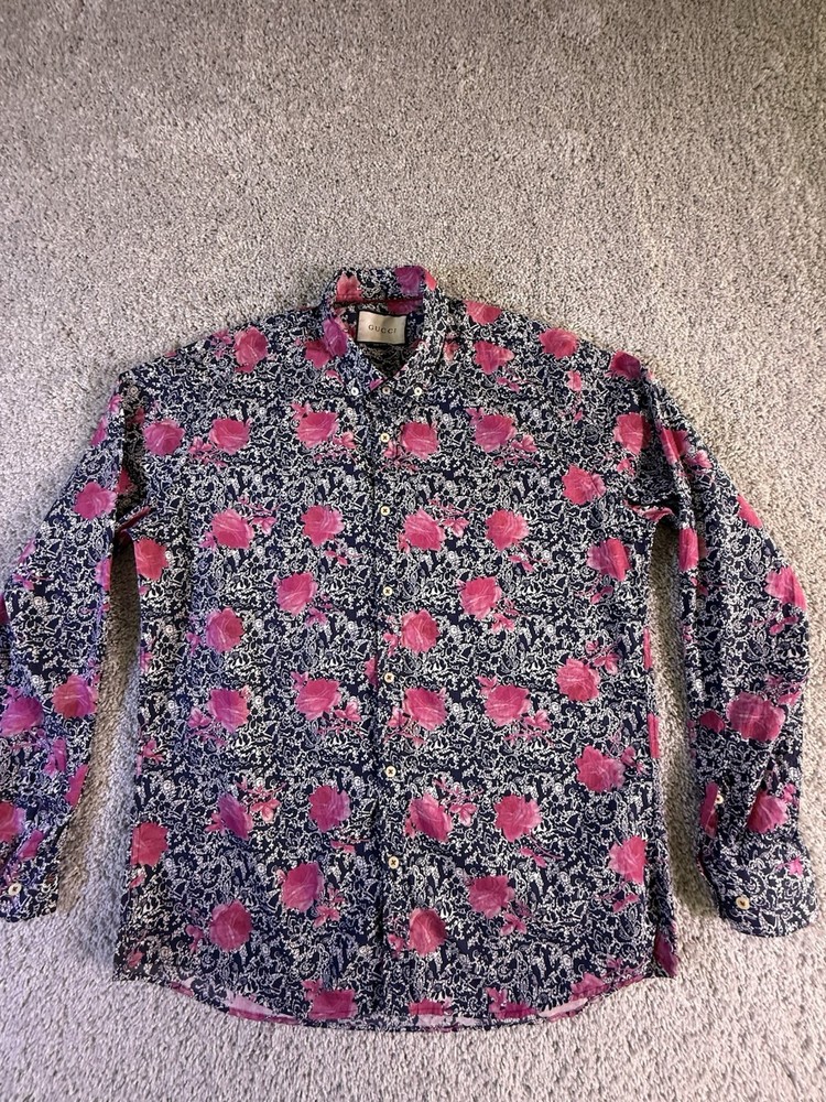 Gucci Dress Shirt Men’s Size Large Pink Floral 🔥🔥