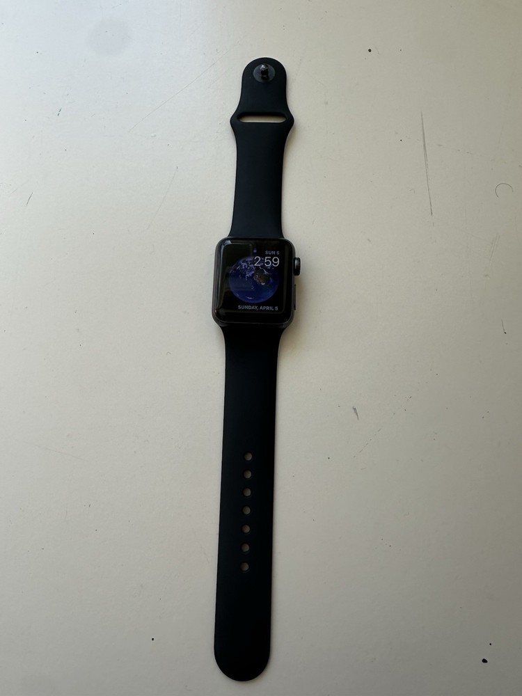 Apple Watch Series 3 38mm Space Gray Aluminum Case Black Sport Band Cellular