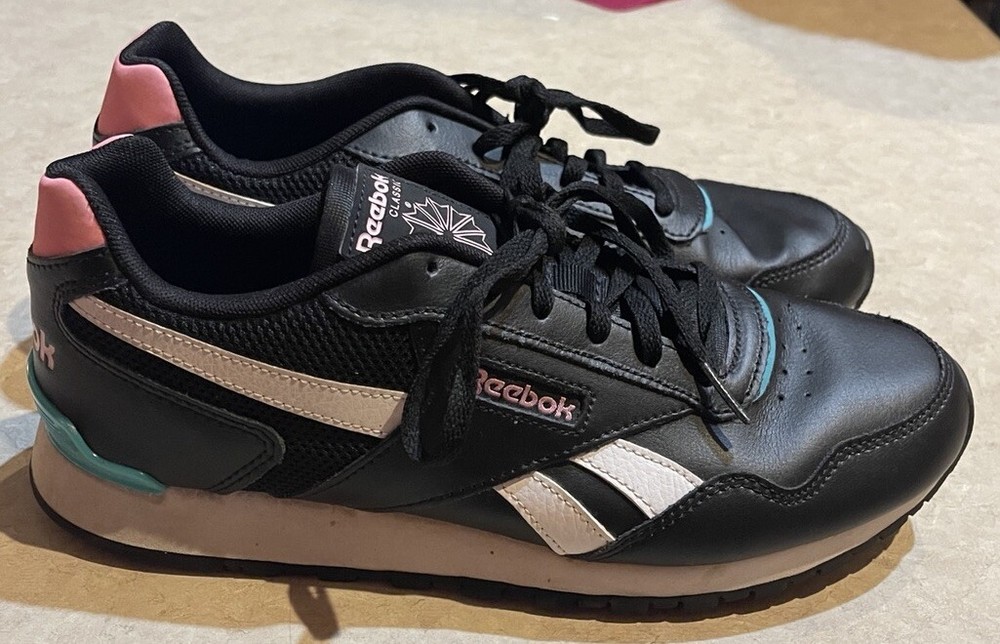 Reebok Classic Women's Black Pink Teal Sneakers Size 9 121551463