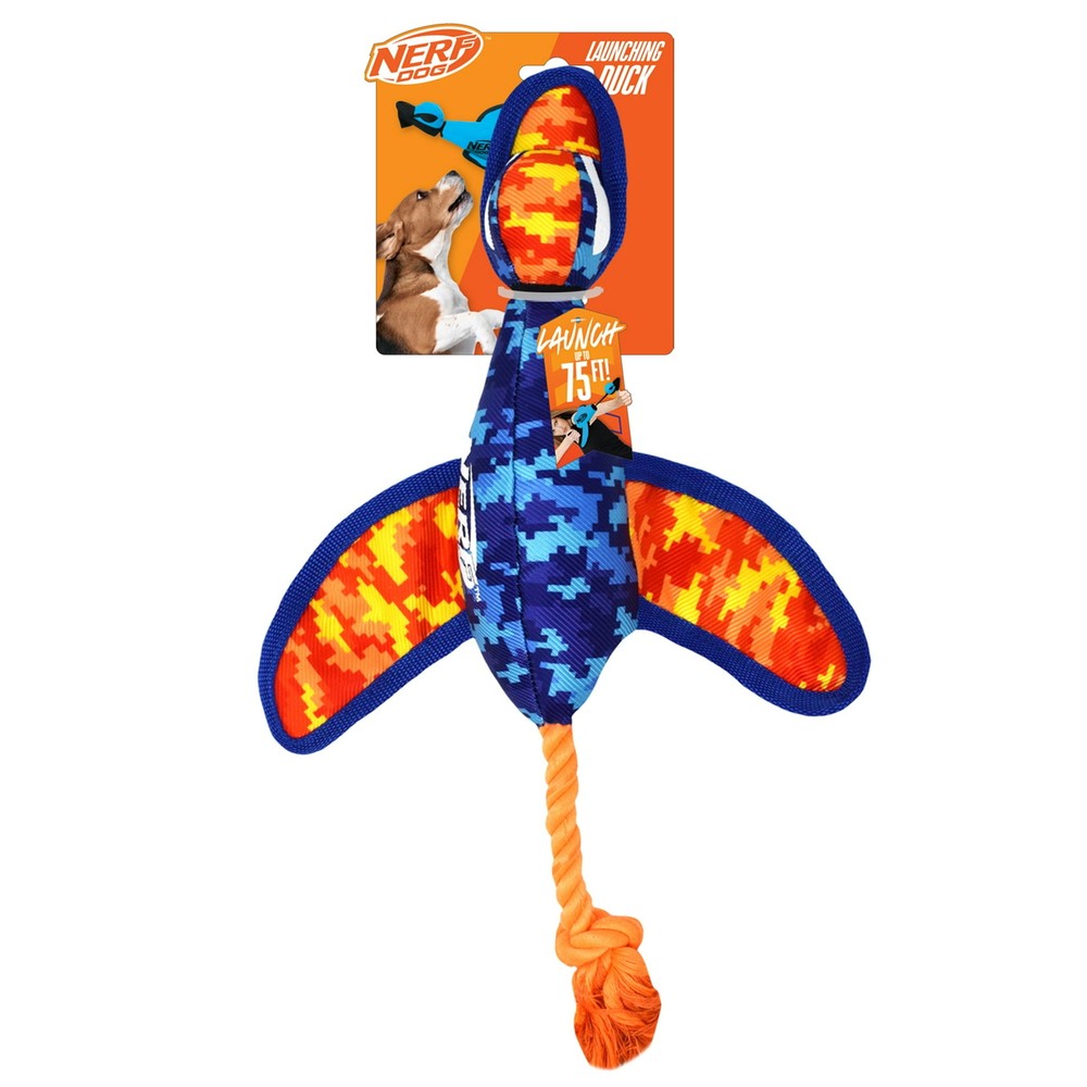 Nerf Dog Nylon Digital Camo Crinkle Wing Duck Launching Fetch Dog Toy
