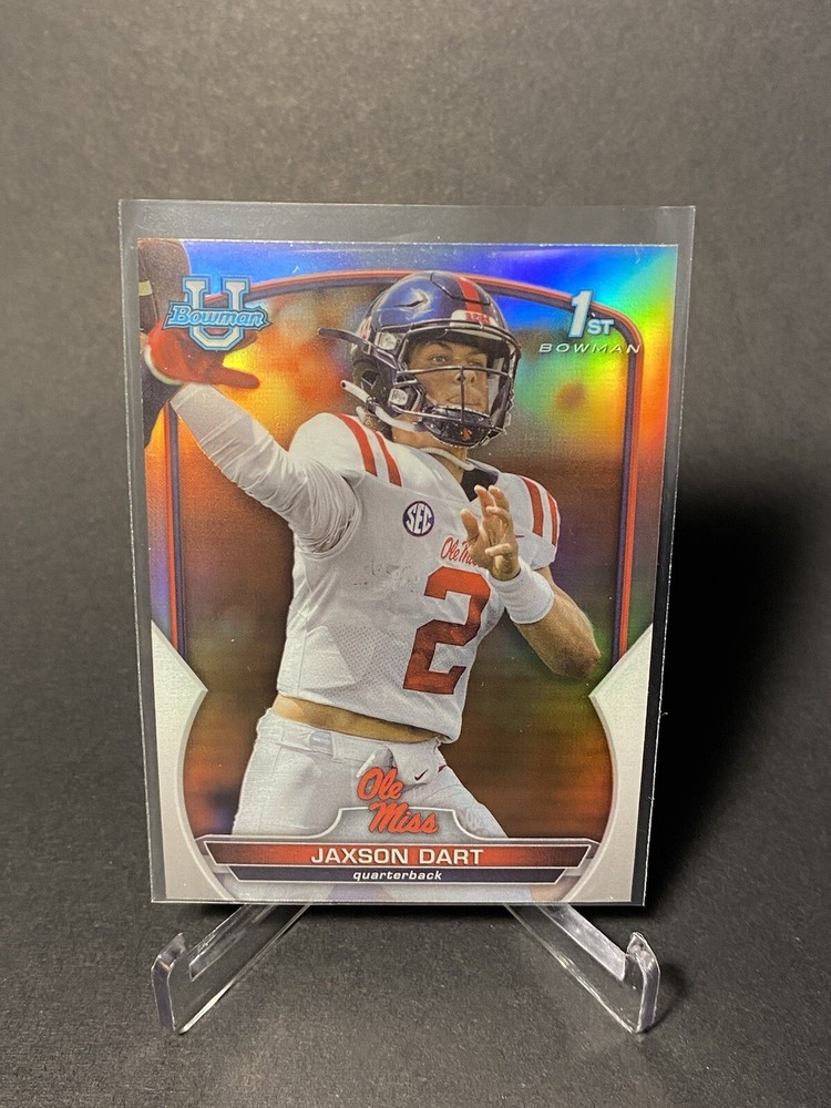 2022 Bowman Chrome U 1st Bowman Refractor Jaxson Dart Ole Miss RC