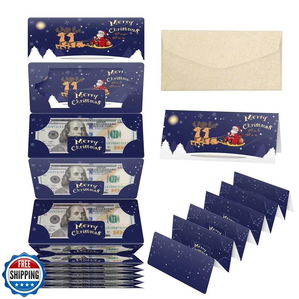 Ranfashiong Christmas Money Envelope Gift Card for Cash Holder wi