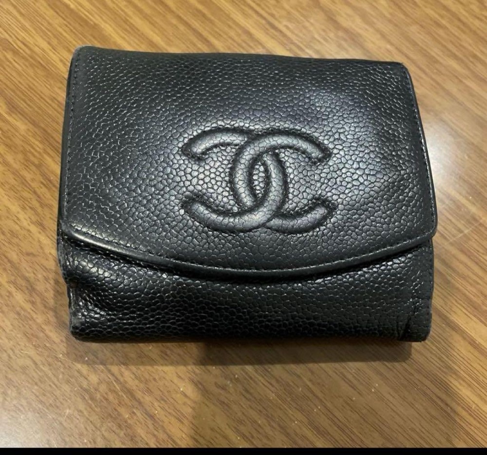 Chanel Black Leather Bifold Wallet Final Sale