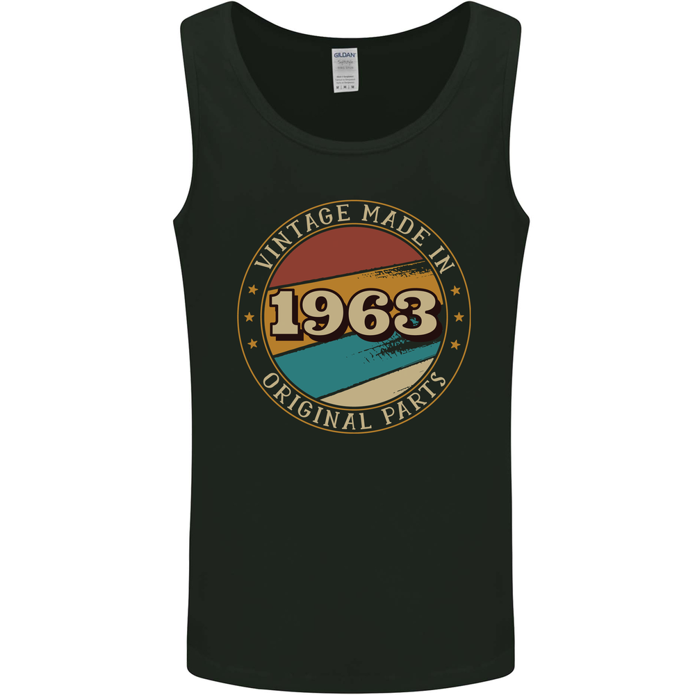 62nd Birthday Vintage Made In 1963 Mens Vest Tank Top