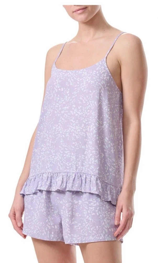 Splendid Women's 2-Pc. Ruffled-Hem Boxer Pajamas Set Shadow Floral Size M