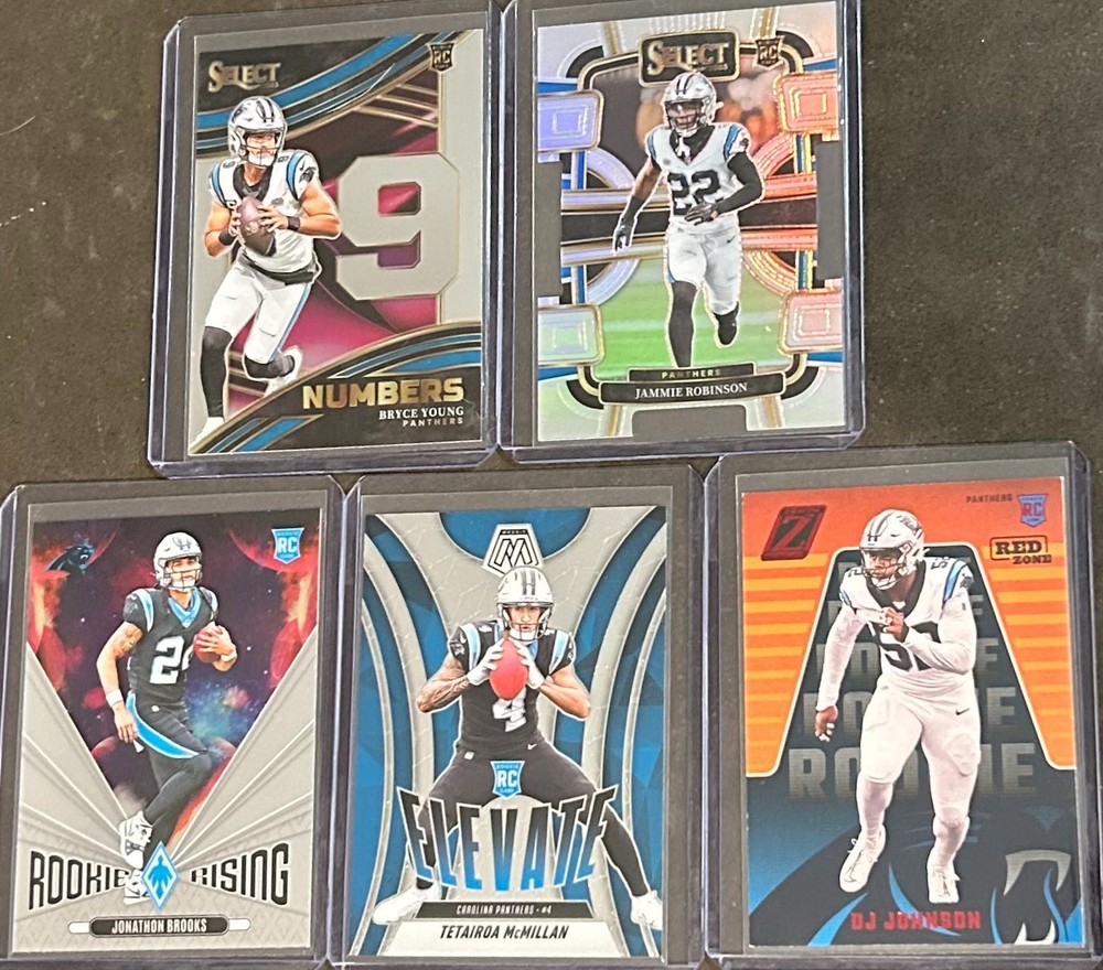 2023-25 Panini Football Carolina Panthers 5 Card Rookie Insert/Parallel Lot