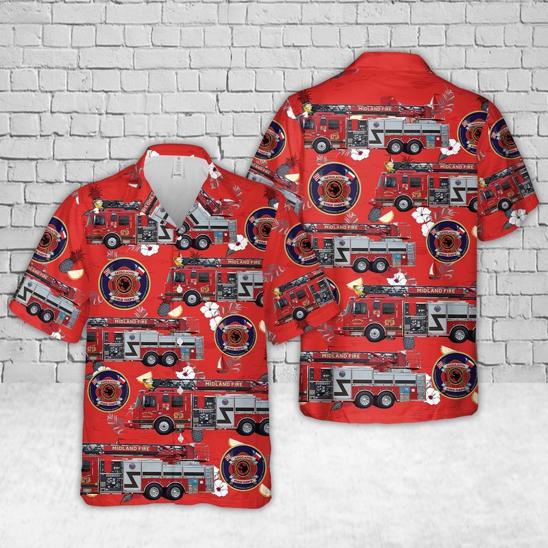 Midland Texas Fire Department Hawaiian Shirt
