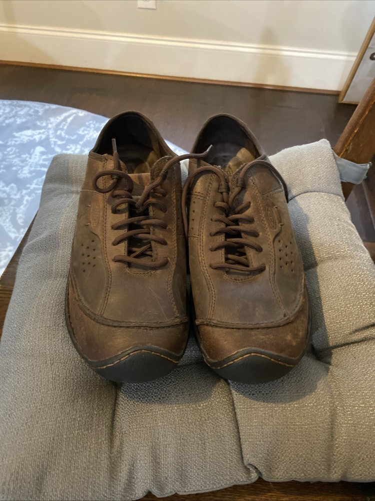 Keen Austin Brown Leather Low Lace-Up Walking Shoes for Men Size 11