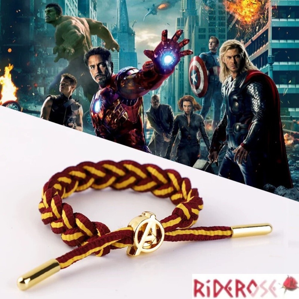 Hand-Woven Marvel Avengers A Gold Edition Bracelet for Couples
