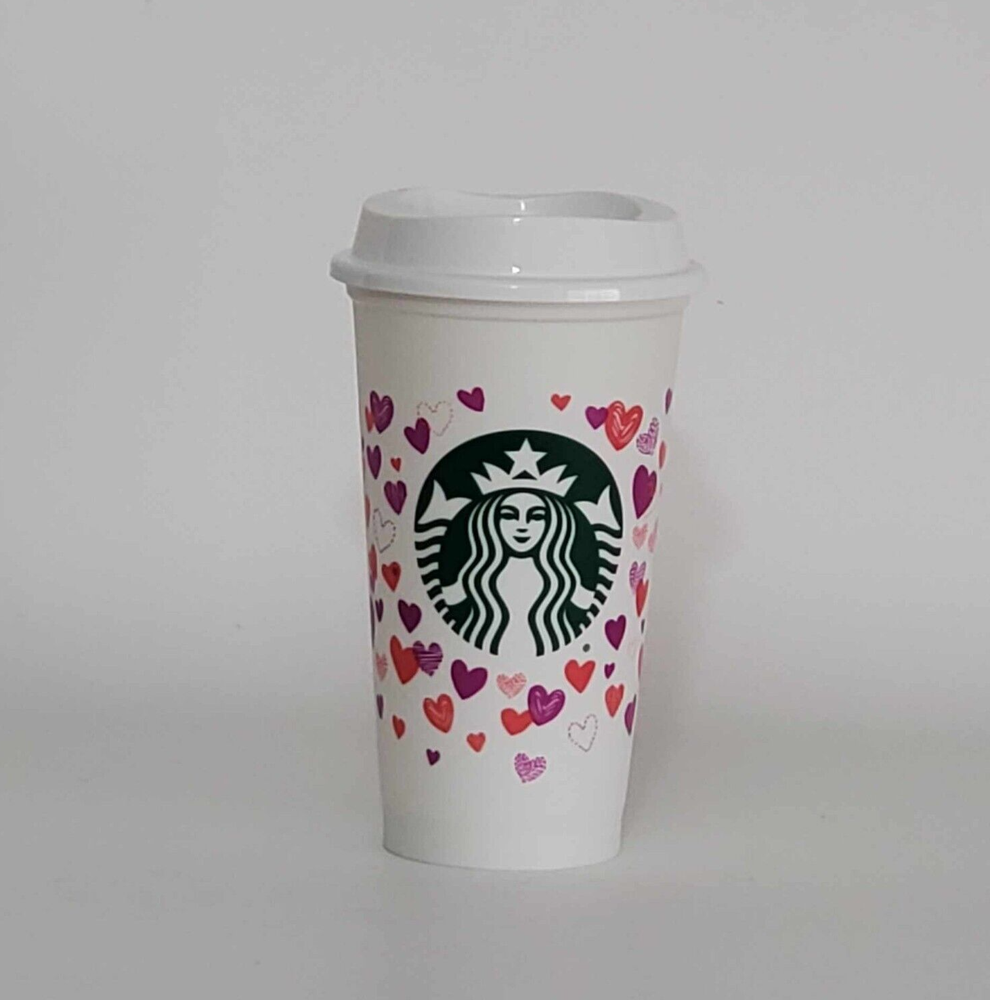 Starbucks 2022 Valentine's Day Color Changing Hearts reusable Hot Cups, New