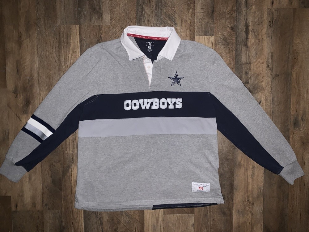 Cowboys NFL Tommy Hilfiger Polo Rugby Long Sleeve Shirt Size XL
