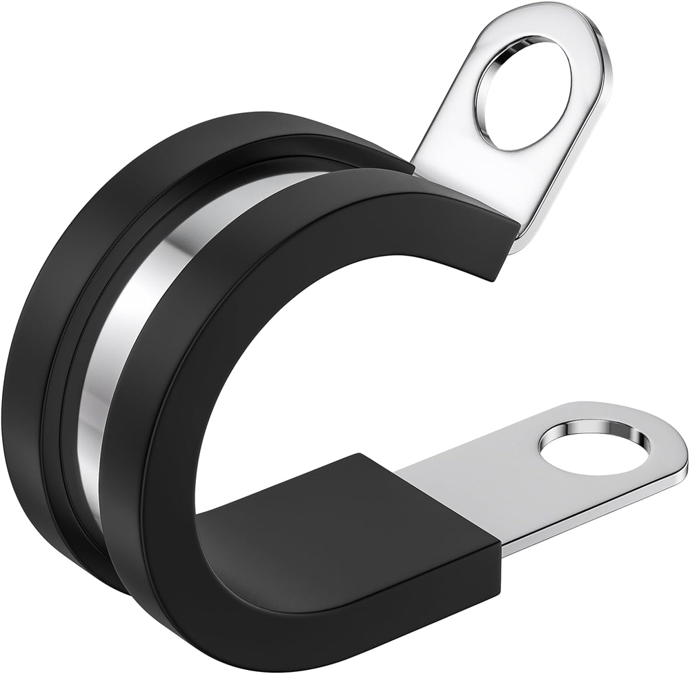 50 PCS 1/2 Inch Cable Clamps, 304 Stainless Steel Cable Clamps, Insulated Clamp,