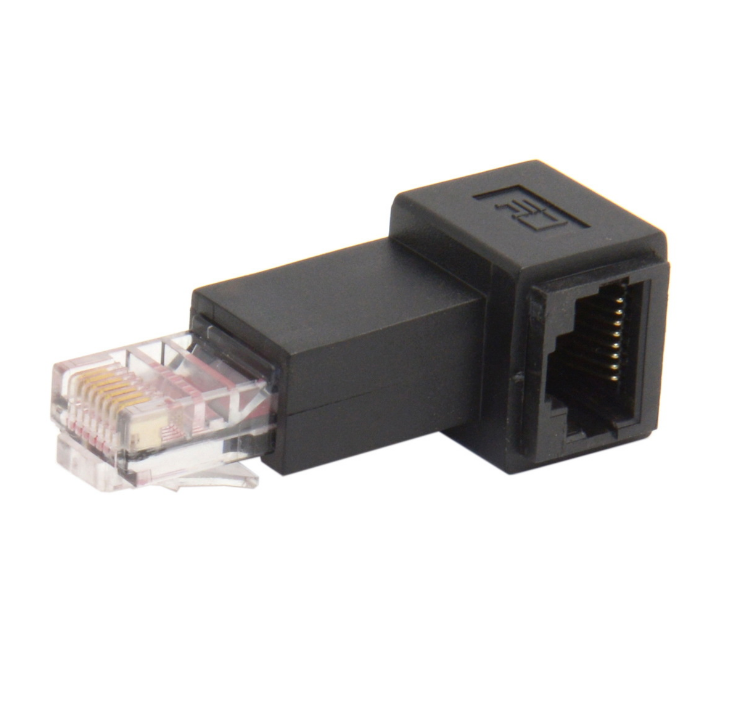 5pcs 90 degree RJ45 elbow network cable male to female adapter extension