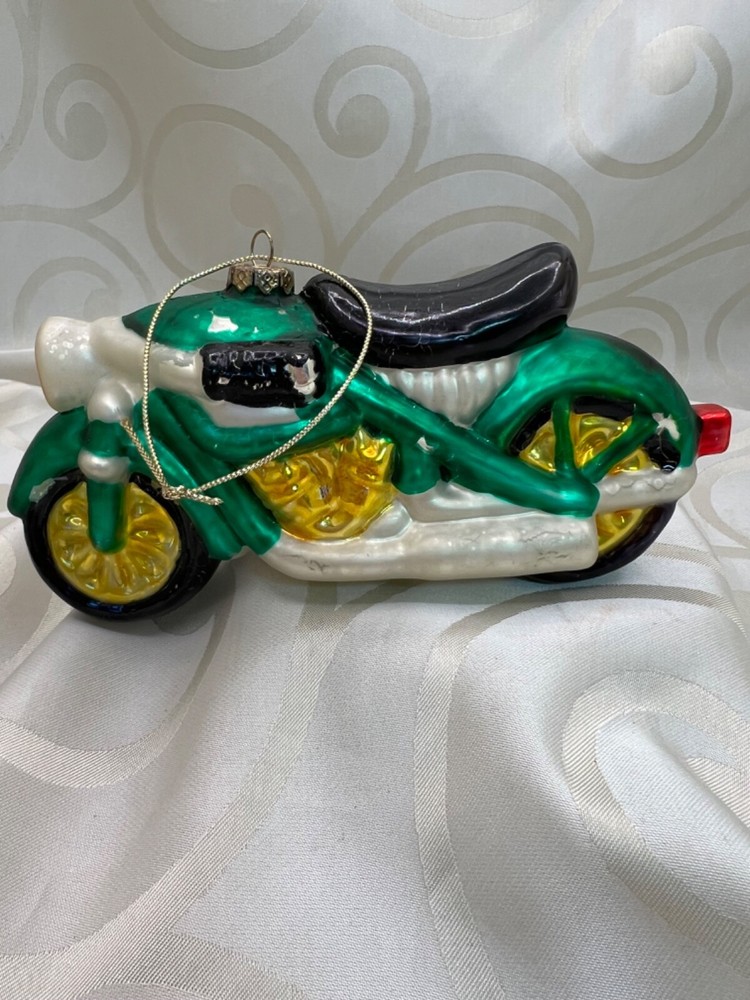 Vintage Glass German Motorcycle ornament