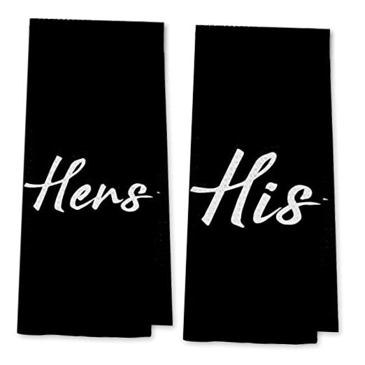 His and Hers Love Quote Bath Towels Absorbent Black Decorative Drying