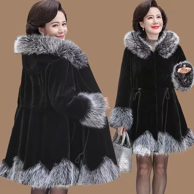 Winter Luxury New Women's Fox Fur Jackets Long Korean Loose Mink Fur Warm Coat