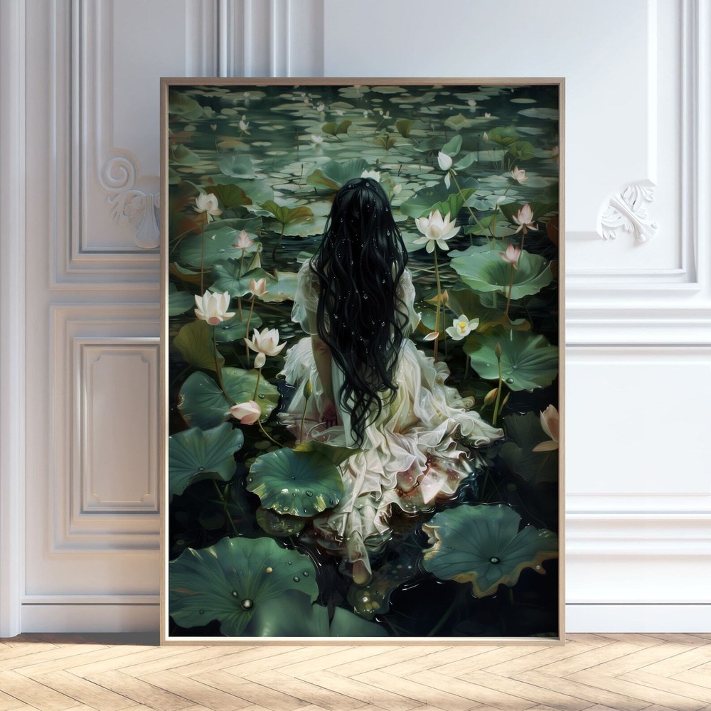Nymph Art Print  Victorian Dark Academia  Gothic Cottagecore Wall Decor