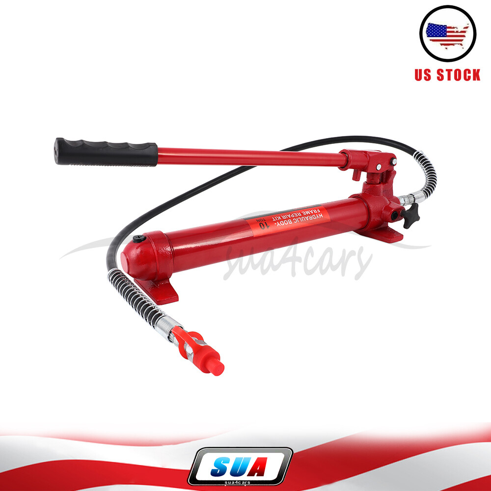 New 10 Ton Porta Power Hydraulic Pump Jack Body Frame Repairment Auto Shop Tool