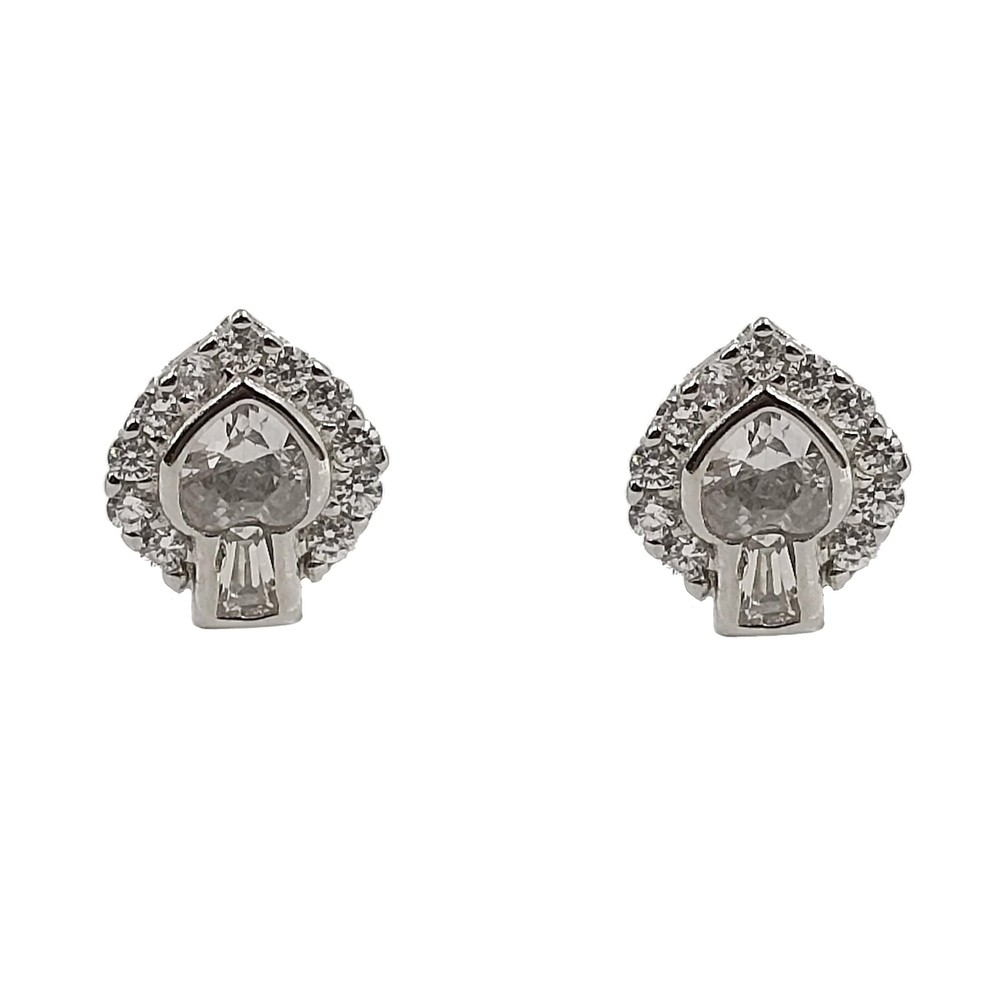 Elegant Small Pear-Shaped CZ Wedding Bridal Studs in 925 Silver
