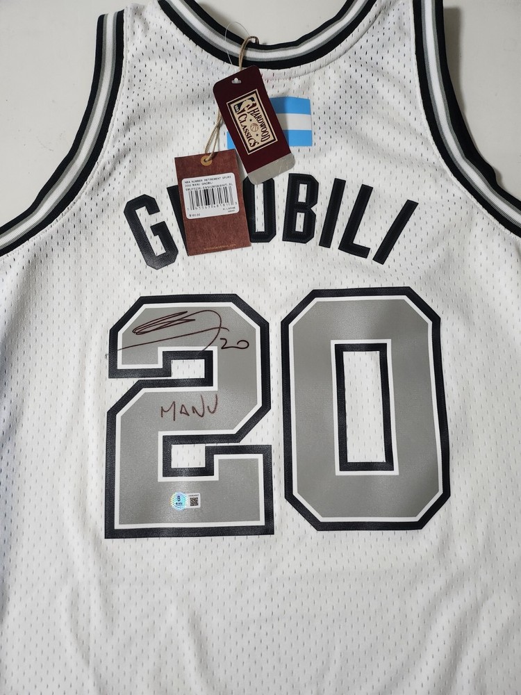 Manu Ginobili Signed San anthnio Spurs Jersey Beckett COA