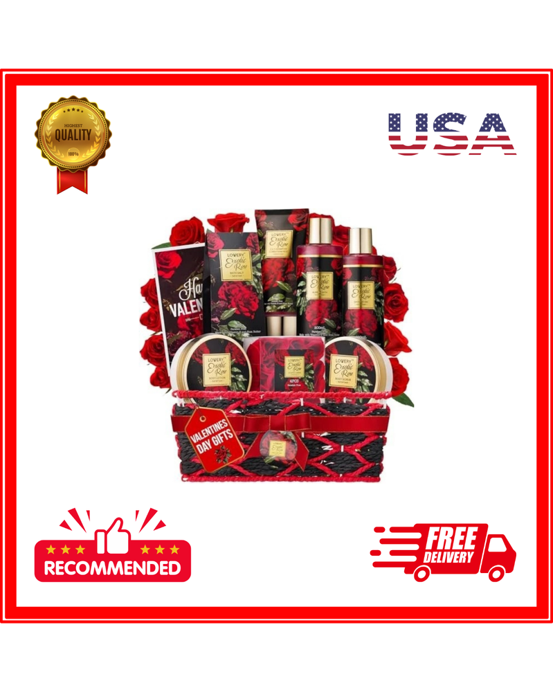 Valentines Day Gifts for Her - Exotic Rose Valentine Gift Basket Large-image