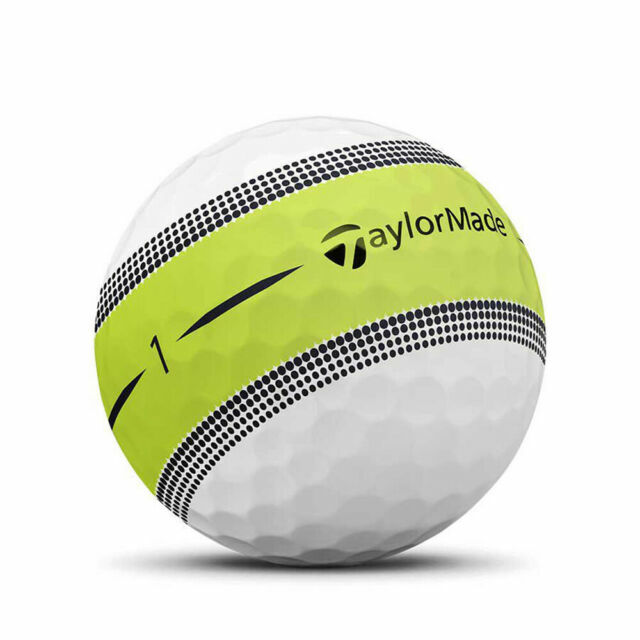 TaylorMade Stripe Golf Balls - Lime/White (3 Piece)