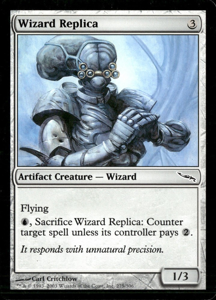 MTG Mirrodin Wizard Replica Clear Card #275 - Magic the Gathering  
