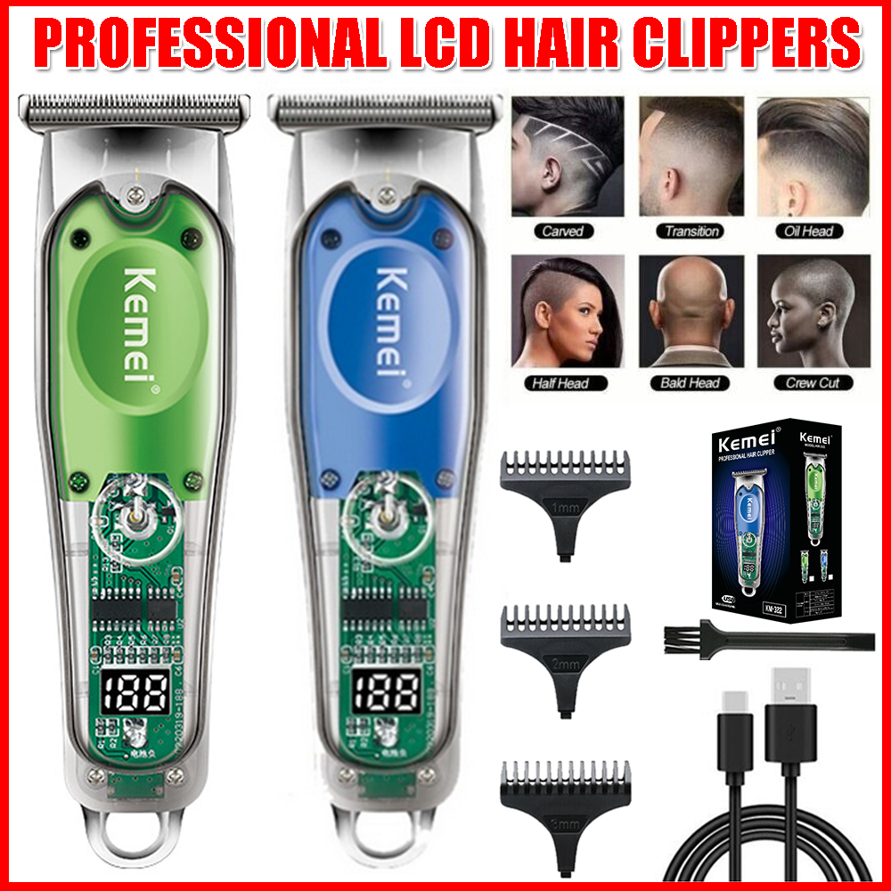 Electric Hair Clipper Cordless 0 Gapped Trimmer, T-Blade Hair Cutting Machine US