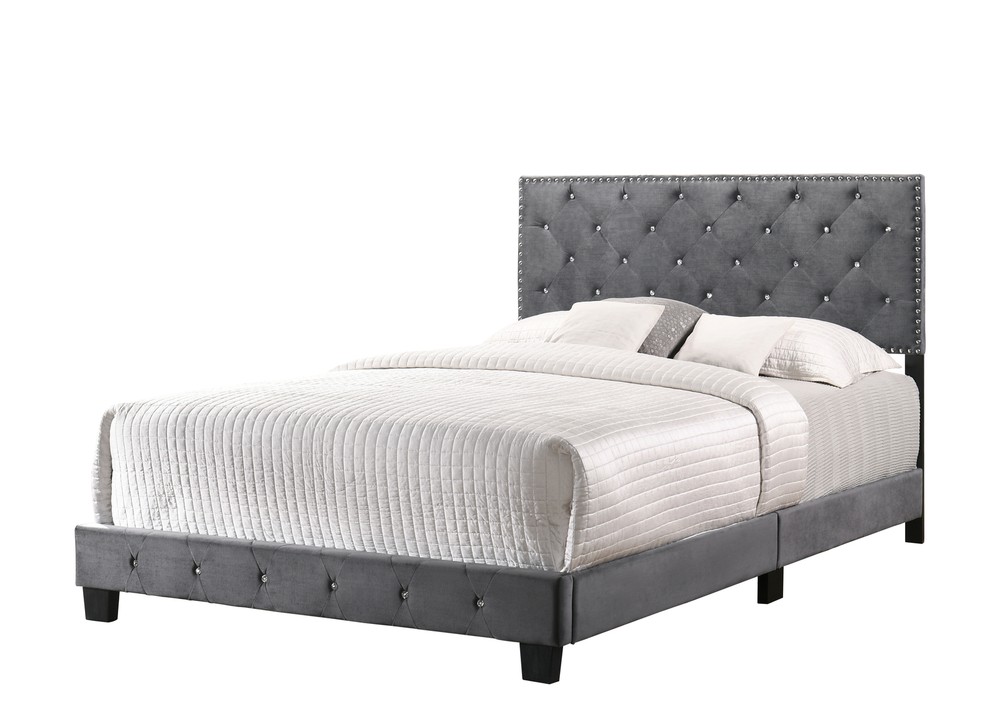 Sophisticated Gray Queen Bed With Style