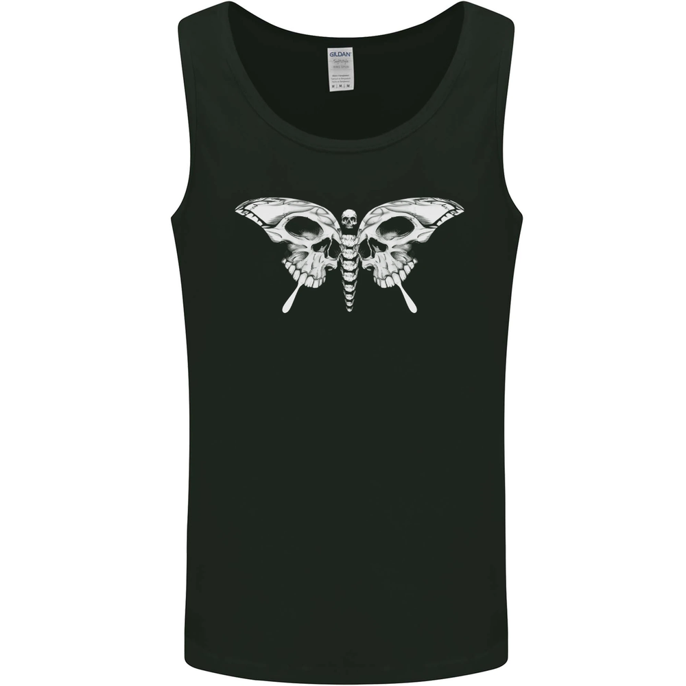 Moth Skull Gothic Halloween Mens Sleeveless Vest Tank Top