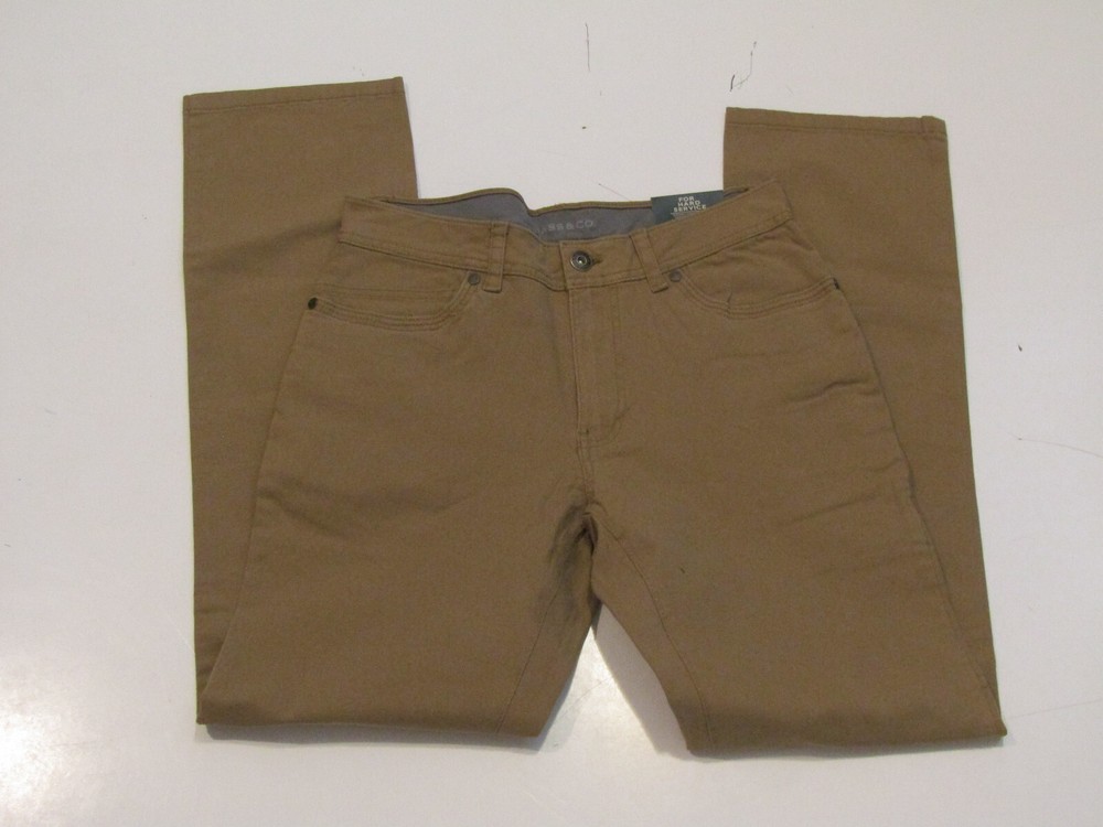 G.H. BASS Tan 5 Pocket Groundwork Hard Service Pants 30 W 34 L NWT Mens