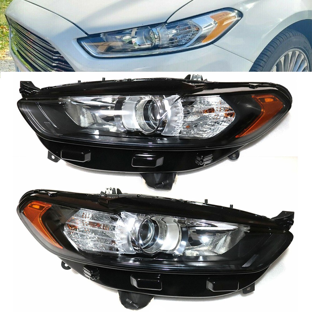 Pair Headlights For 2013-2016 Ford Fusion Driver + Passenger Side Headlamps 2pcs