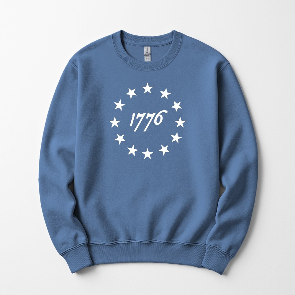 1776 Patriotic  Flag American Sweatshirt Crewneck Unisex Womens Mens America