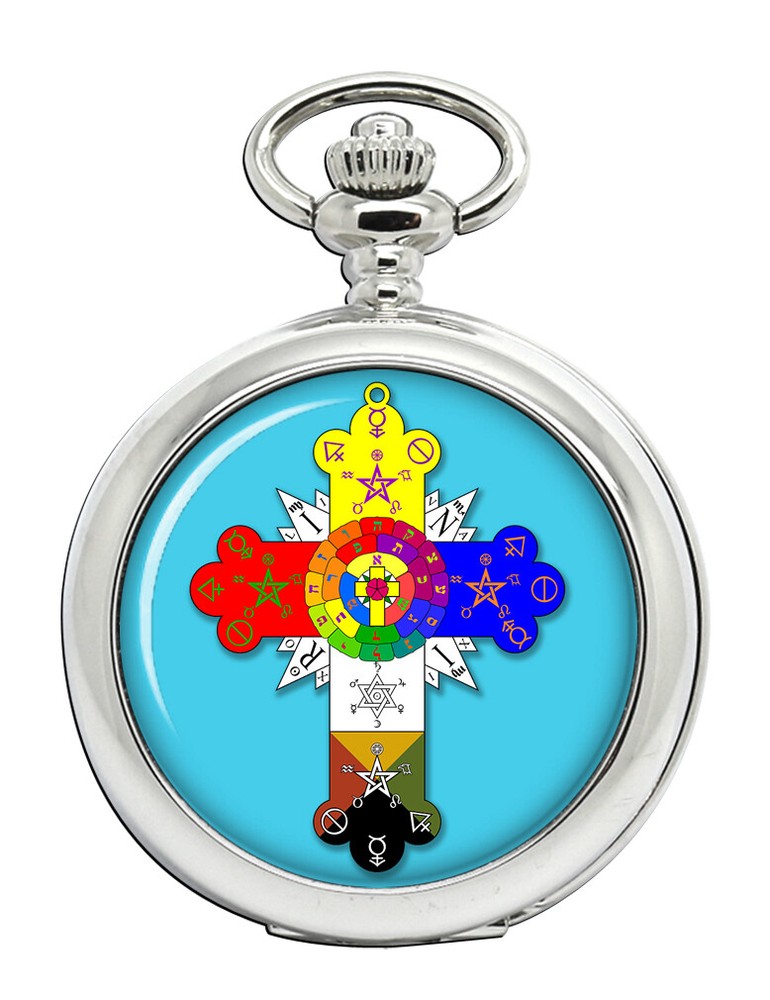 Rose Cross Engraved Christian Pocket Watch