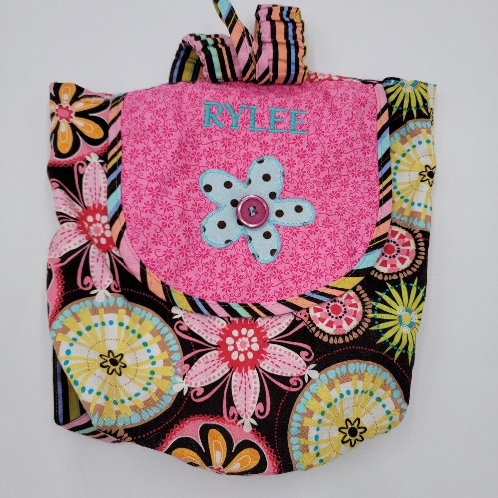 Handmade Floral Quilted Mini Backpack Purse Embroidered Rylee Cottagecore Retro