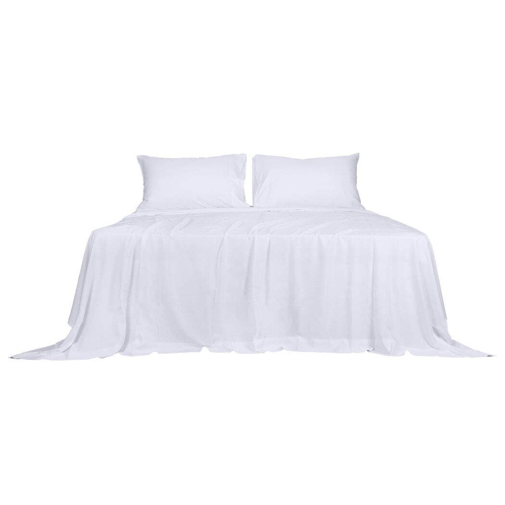 NNEIDS Dreamz 4pcs Double Size 100% Bamboo Bed Sheet Set White
