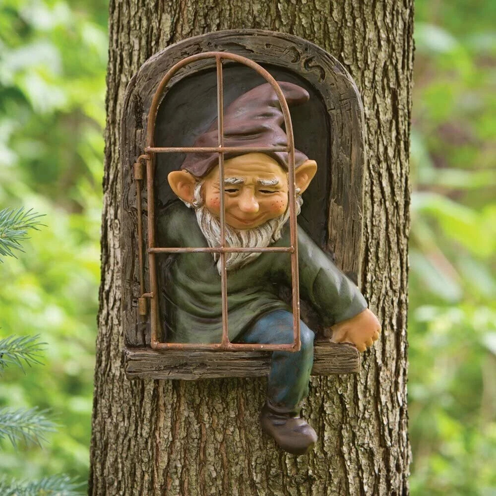 12-Inch Elf Tree Face Sculpture for Magic Garden Yard Decor