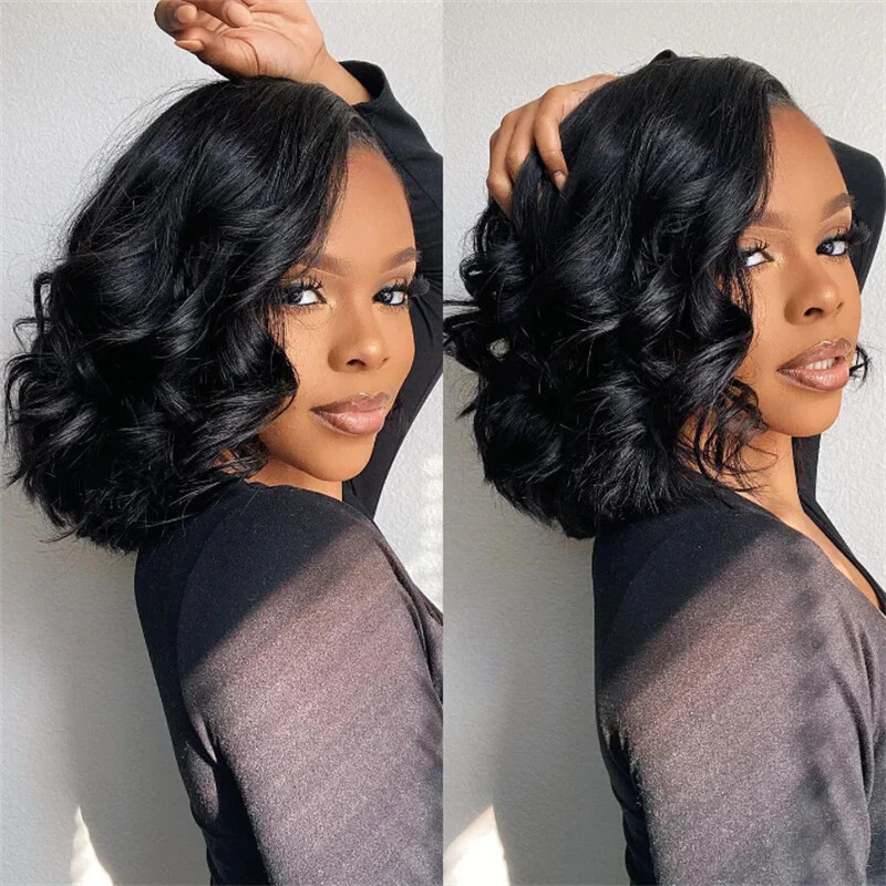 Short Bob Body Wave 13x4 13x6 Lace Front Human Hair Wig Glueless 5x5 Closure Wig