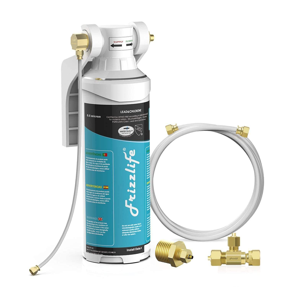 Frizzlife Inline Water Filter System for Refrigerator and Ice Maker