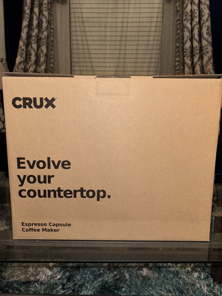Crux Espresso Capsule Coffee Maker Black Silver Scratched Open Box 17642