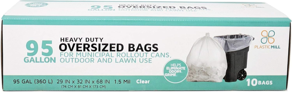 Heavy Duty Trash Bags - Clear Garbage Bags - Plastic Trash Bags for Large Rollin