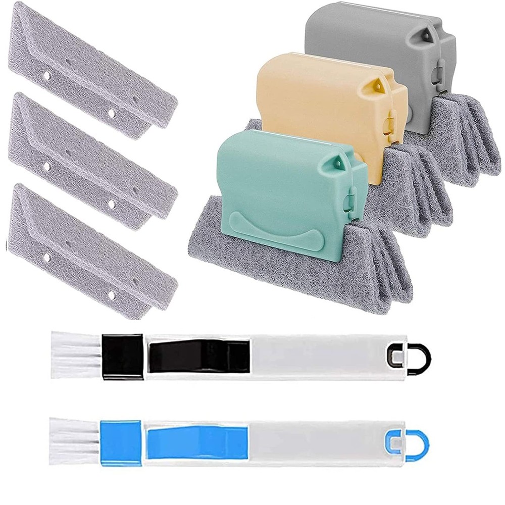 Window Groove Cleaning Brush Magic Window Track Cleaner Tool Set 3 Groove Gap Cl