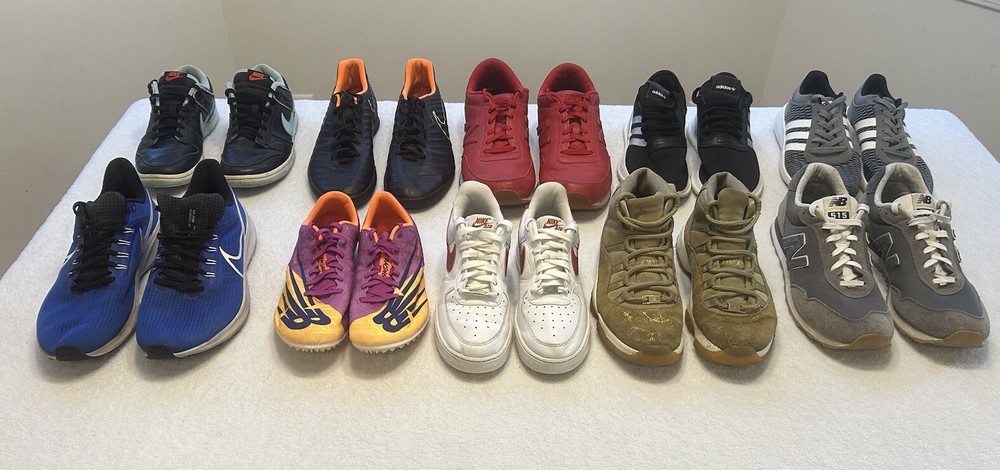 Lot 10 Pairs Of Athletic Shoes Bulk Wholesale Reseller Hoka Brooks Nike Saucony