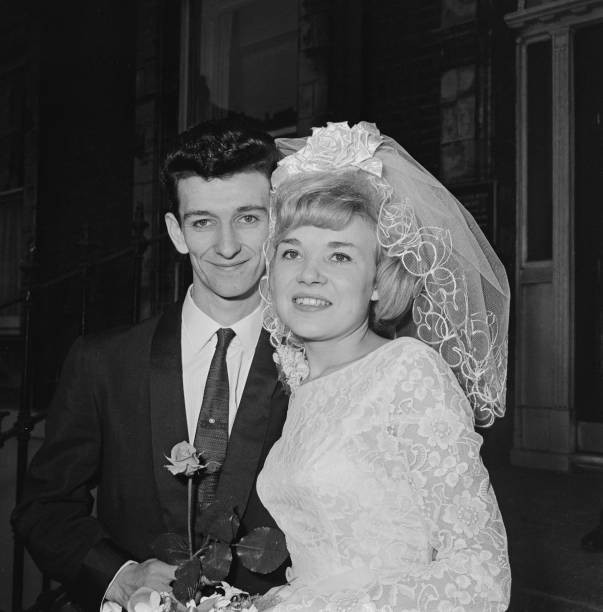 Singer Dickie Pride Tricia Arkell on their wedding day March 23rd 1962 Photo-image