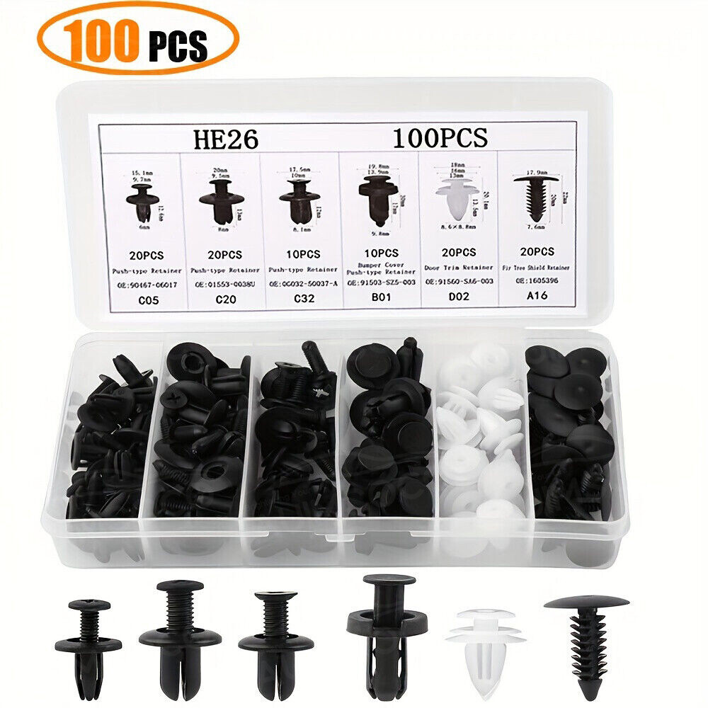 100x Bumper Fender Liner Push Type Retainer Clips Fixing Fastener Kit for Dodge