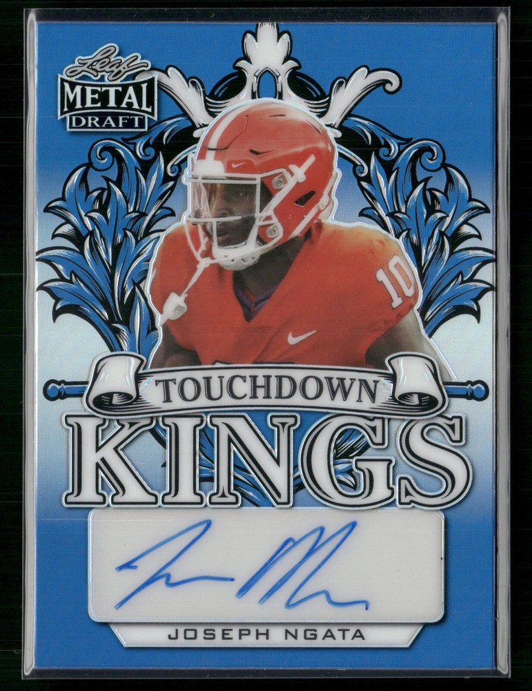 Joseph Ngata 2022 Leaf Metal Draft Touchdown Kings Blue Aut 8/30