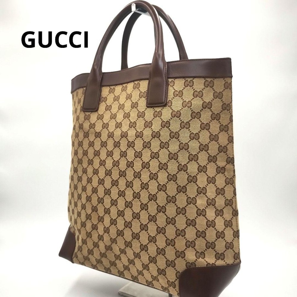 GUCCI GG Canvas Beige Tote Bag Authentic G07142087