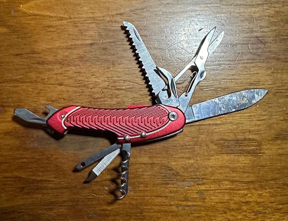 Pacific Trail Red Utility Pocket Knife Camping Tool Box Fishing #A55