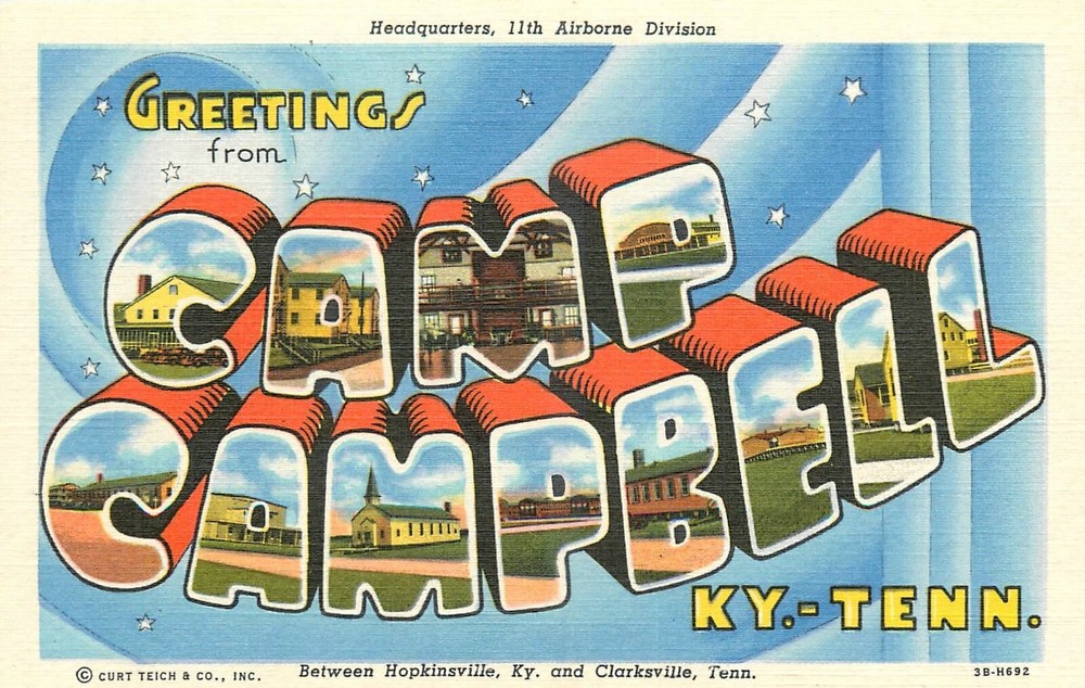 1940s Kentucky Tennessee Camp Campbell Military Base Teich Postcard 25-1231